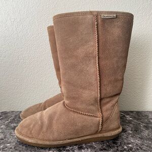 Bearpaw Emma Boots Women’s Size 9 Brown Cow Suede Sheepskin Wool Knee High Boots
